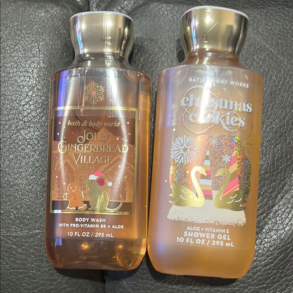Bath & Body Works Jolly Gingerbread Village and Christmas cookies body wash